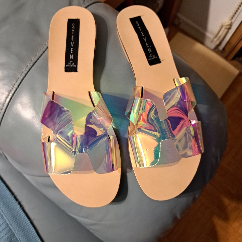 Women's Iridescent Slide Sandals